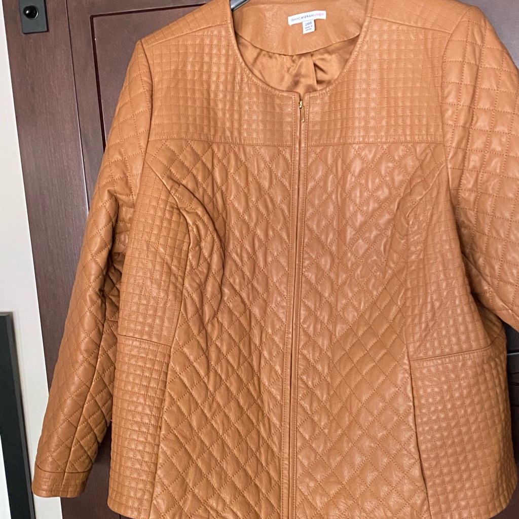 Plus Size Quilted Leather Jacket